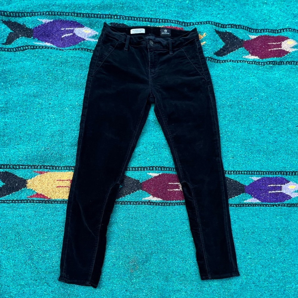 AD Adriano Goldschmied black velvet pants